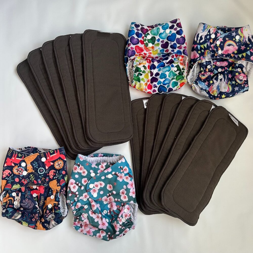 Toddler Pocket Cloth Diaper Lot 2T-7Y Night Training 12 Fleece Inserts - Picture 1 of 15